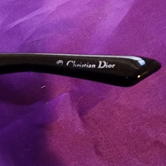 Christian Dior Y2K Sunglasses Black Logo Diamond Crystals Rectangle - Picture 8 of 14